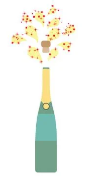 Bottle of champagne Stock Illustration