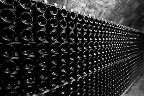 Bottle of champagne Stock Photos