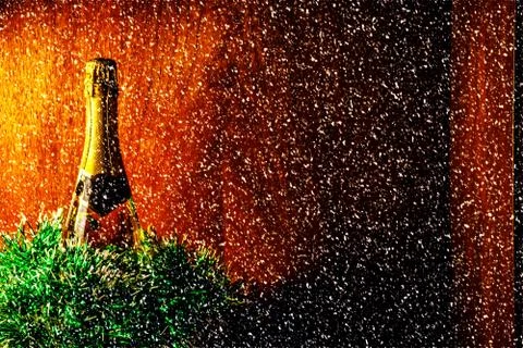 Bottle of champagne Stock Photos
