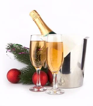Bottle of champagne Stock Photos