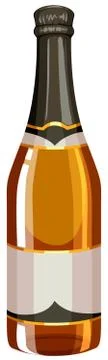 Bottle of champagne with sealed cap Stock Illustration