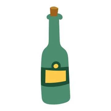 Bottle of Champagne vector illustration. Stock Illustration