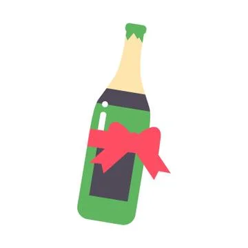 Bottle of champagne vector illustration Stock Illustration