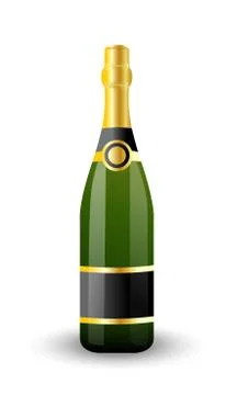 Bottle of champagne on a white background Stock-Illustration