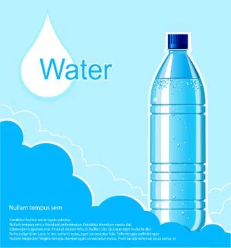 Bottle of clean water background.vector illustration for text Stock Illustration