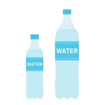 Bottle of clean water in plastic packaging. Natural drink. Refreshing mineral Stock Illustration