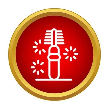 Bottle cleaning brush icon in red circle Stock Illustration