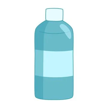 Bottle with cleaning liquid soap or detergent with empty label, vector Illustrazione stock