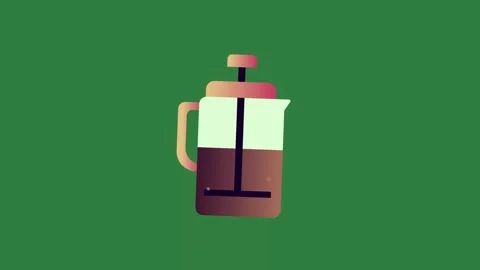 Bottle of coffee on mug cup isolated isolated on green screen background Stock Footage 336891313