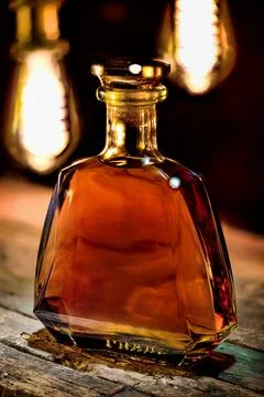 Bottle of cognac Stock Photos