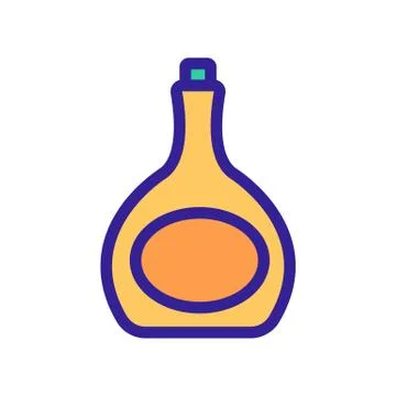 Bottle of cognac vector icon. Isolated contour symbol illustration 스톡 일러스트