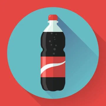 Bottle of cola soda. vector illustration. Flat designed style Иллюстрация