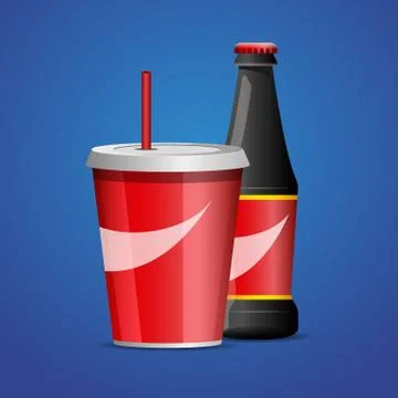 Bottle of cola soda. vector illustration Stock Illustration