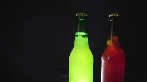 Bottle of cold beer Stock Footage 130875968