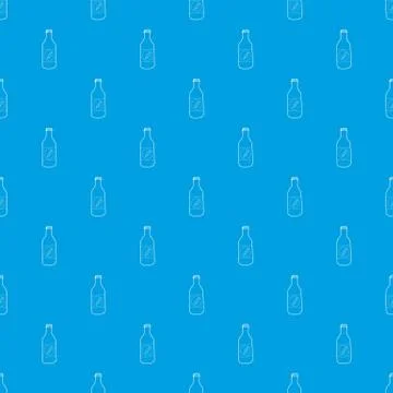 Bottle of cold water eco pattern seamless blue Stock Illustration
