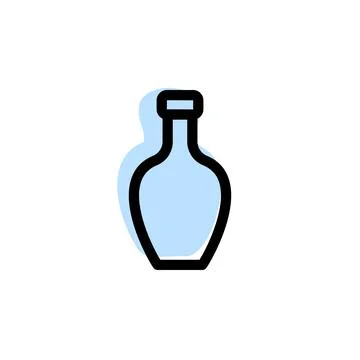 Bottle with color shadow vector icon in glass drink set Stock Illustration