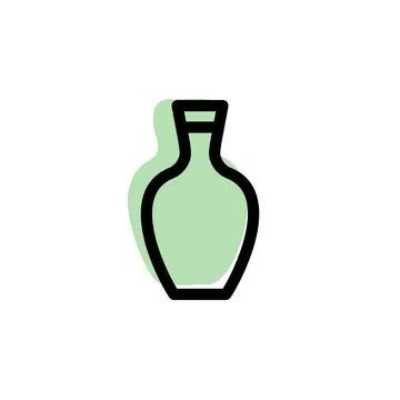 Bottle with color shadow vector icon in glass drink set Stock Illustration
