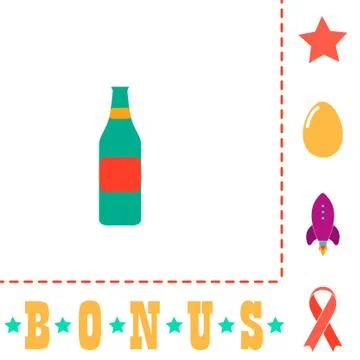 Bottle computer symbol Stock Illustration