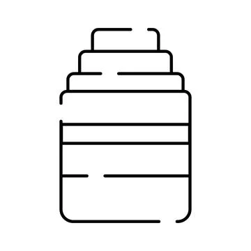 Bottle container line icon for beverages or cosmetics Stock Illustration