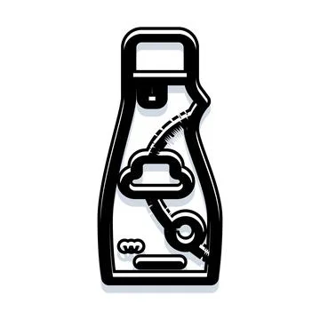 Bottle containing cloud data and network connection Stock Illustration