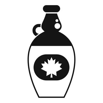 Bottle containing delicious canadian maple syrup with a maple leaf Stock Illustration