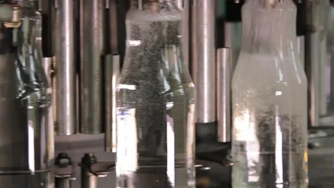 Bottle conveyor at the plant Stock Footage 287917382