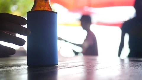 A bottle of cool beer in the heat. Stock Footage 152648344