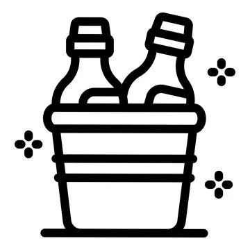 Bottle cooler keeping drinks cold for summer pool party Stock Illustration