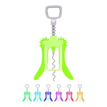 Bottle corkscrew wine vector cartoon graphic Ilustração Stock