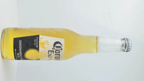 A bottle of Corona Extra beer with lime Stock Footage 167034749