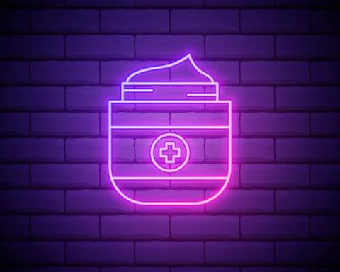 A bottle of cream icon. Elements of Bottle in neon style icons. Simple icon f Illustrazione stock