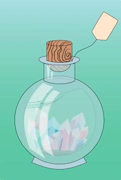 A bottle of crystals Stockillustratie