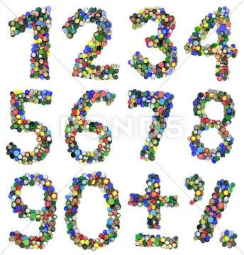 Bottle cup numbers Stock Photos