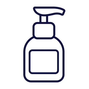 Bottle with dispenser. Liquid soap. Body cream. Vector illustration on whit.. Illustrazione stock