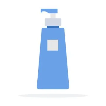 Bottle with dispenser vector flat material design isolated object on white Stock Illustration