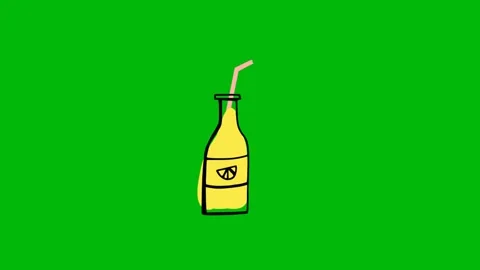 Bottle Drink Animation on Green Screen Видео 345096485