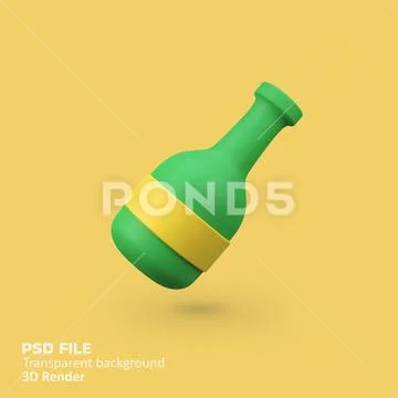 Bottle Drink isolated 3d render icon illustration PSD Template