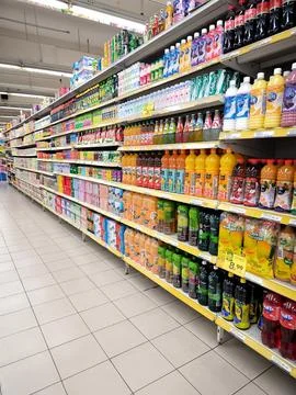 Bottle drink at shelf Foto stock