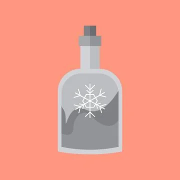 Bottle Drink Snowflake Decoration Vector Illustration Stock Illustration
