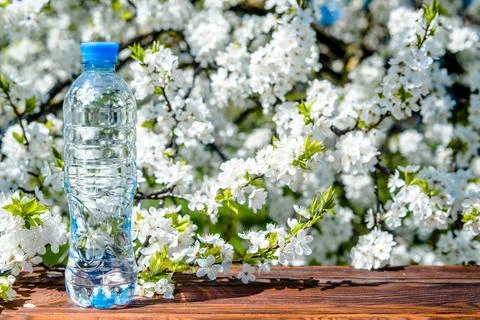 A bottle of drinking water 스톡 사진