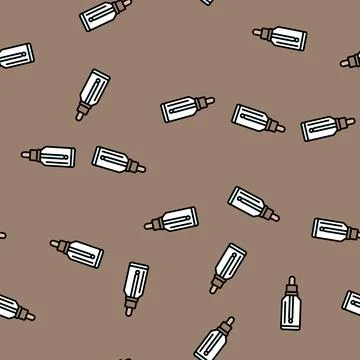 Bottle dropper glass package vector seamless pattern Illustrazione stock