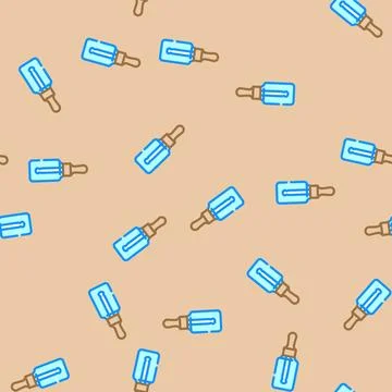 Bottle dropper glass package vector seamless pattern Stock Illustration