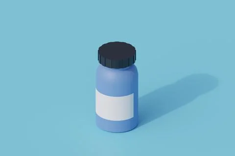 Bottle of drugs single isolated object. 3d render illustration イラスト素材