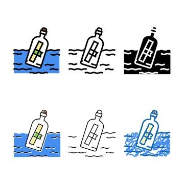 Bottle edition message color icon vector 스톡 일러스트