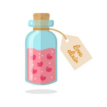 The bottle with the elixir of love Stock Illustration