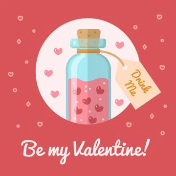 The bottle with the elixir of love Stock Illustration