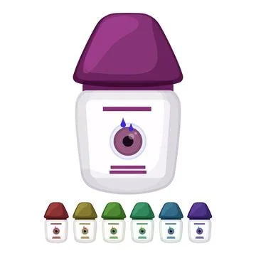 Bottle eye drop cartoon vector graphic Stock Illustration