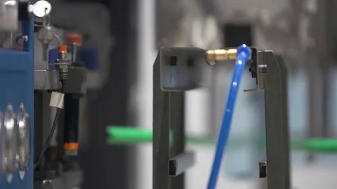 Bottle factory. Industrial machine-tool. Production. Stock Footage 83085943