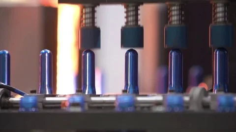 Bottle factory. Industrial machine-tool. Production. Stock Footage 83086020