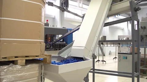 Bottle factory. Industrial machine-tool. Production. Stock Footage 83086207